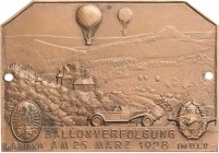 Slg. Joos - Medaillen, Plaketten, Abzeichen der Luftfahrt 1783-1945
 Einseitige Bronzeplakette 1928 (Mayer & Wilhelm) Ballonverfolgung Gau XII (Wiesb...