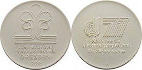 Porzellanmedaillen - Medaillen der Meißner Porzellanmanufaktur
Dresden Weiße Porzellanmedaille 1977 (Meißen) Internationales Schlagerfestival. Signet...