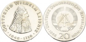 Gedenkmünzen
 20 MDN 1966. Leibniz Jaeger 1518 Kl. Randfehler, vorzüglich-Stempelglanz/vorzüglich