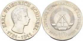 Gedenkmünzen
 10 MDN 1966 Schinkel Jaeger 1517 Leicht berieben, vorzüglich-prägefrisch