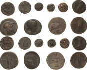 Griechische Münzen
Lot-10 Stück Interessantes Lot von griechischen Bronzen des 4.-1. Jhd. v. Chr. Darunter u.a. Kyme/Aiolis, Laodikea/Phrygia und Per...