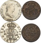 Spanien
Lot-2 Stück Ferdinand VII.-2 Reales 1825 AJ. Isabell II.-Doble Decima de Real 1853 Segovia Vorzüglich