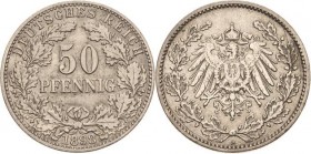 Kleinmünzen
 50 Pfennig 1898 A Jaeger 15 Leicht bearbeitet, sehr schön