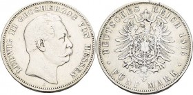 Hessen
Ludwig III. 1848-1877 5 Mark 1876 H Jaeger 67 Randfehler, fast sehr schön