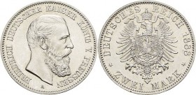 Preußen
Friedrich III. 1888 2 Mark 1888 A Jaeger 98 Min. Randfehler, vorzüglich-Stempelglanz