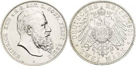 Reuss-Ältere Linie
Heinrich XXII. 1859-1902 2 Mark 1901 A Jaeger 118 Avers kl. Kratzer, fast vorzüglich/vorzüglich-Stempelglanz