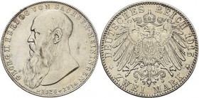 Sachsen-Meiningen
Georg II. 1866-1914 2 Mark 1915 (D) Auf seinen Tod Jaeger 154 Sehr schön-vorzüglich