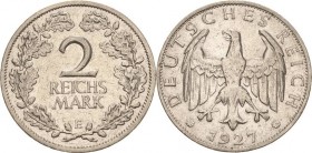 Kleinmünzen
 2 Reichsmark 1927 E Jaeger 320 Sehr schön