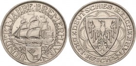 Gedenkausgaben
 3 Reichsmark 1927 A Bremerhaven Jaeger 325 Vorzüglich-Stempelglanz