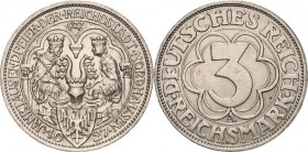 Gedenkausgaben
 3 Reichsmark 1927 A Nordhausen Jaeger 327 Kl. Randfehler, vorzüglich