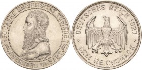 Gedenkausgaben
 3 Reichsmark 1927 F Tübingen Jaeger 328 Prägefrisch