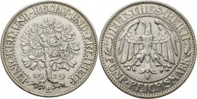 Gedenkausgaben
 5 Reichsmark 1929 E Eichbaum Jaeger 331 Selten. Sehr schön-vorzüglich