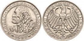Gedenkausgaben
 3 Reichsmark 1928 D Dürer Jaeger 332 Fast Stempelglanz