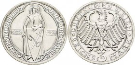 Gedenkausgaben
 3 Reichsmark 1928 A Naumburg Jaeger 333 Min. Randfehler, vorzüglich-Stempelglanz