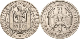 Gedenkausgaben
 3 Reichsmark 1928 D Dinkelsbühl Jaeger 334 Vorzüglich-Stempelglanz