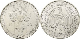 Gedenkausgaben
 5 Reichsmark 1929 E Meißen Jaeger 339 Vorzüglich-Stempelglanz