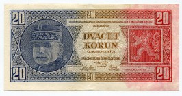 Czechoslovakia 20 Korun 1926
P# 21a; XF