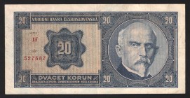 Czechoslovakia 20 Korun 1926
P# 21; If 527587; Not specimen; XF