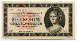 Czechoslovakia 100 Korun 1945 Specimen
P# 67s; aUNC