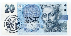 Czechoslovakia 20 Korun 1994 With Stamp "Konec Platnosti Bankovky"
P# 10; UNC