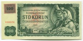 Czechoslovakia 100 Korun 1961 (1993)
P# 91c; UNC; Stamp