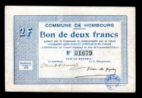 Belgium 2 Francs 1914 Commune De Honbourg
№ 01679