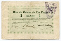 Belgium 1 Franc 1915 Commune De Sprimont
VF
