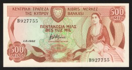 Cyprus 500 Mils 1982
P# 45; B927755; UNC-
