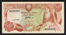 Cyprus 50 Sent 1988
P# 52; N338260; VF-XF