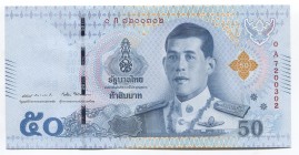Thailand 50 Baht 2018
P# 136a; № 0A 7200302; UNC