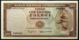 Timor 100 Escudos 1963
P# 28a; № 640166; UNC