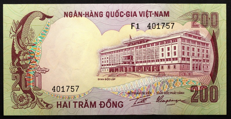 Vietnam South 200 Dong 1972
P# 32a; № F1-401757; UNC