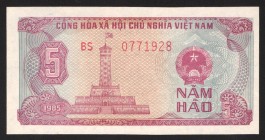 Vietnam 5 Dong 1985
P# 89; BS 0771928; Small note; UNC