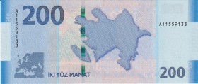 Azerbaijan 200 Manat 2018
P# NEW; series A; UNC