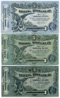 Russia Ukraine & Crimea x3 5 Roubles 1917 Exchange Note of Odessa Area
P# S335; VF-XF