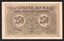 Ukraine 250 Karbovantsiv 1918
P# 39b; АВ021554; UNC