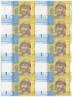 Ukraine Uncut Sheet of 1 Hryvna 2014
10 Banknotes