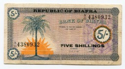 Biafra 5 Shillings 1967
P# 1; № 4380932; VF