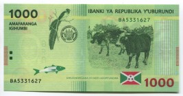 Burundi 1000 Francs 2015
P# 51; № BA5331627; UNC