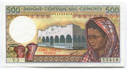 Comoros 500 Francs 1986
P# 10a; № 004353418; UNC