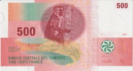 Comoros 500 Francs 2006
P# 15; UNC