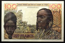 Ivory Coast 100 Francs 1961
P# 101Ab; № 40101