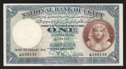 Egypt 1 Pound 1945
P# 22c; J/86 688148; VF
