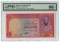 Egypt 10 Pounds 1952 - 1960 PMG 66
P# 32; № 083744 NM/53; UNC; "Tutankhamun"
