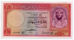 Egypt 10 Pounds 1958
P# 32c; № 042573; UNC