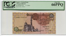 Egypt 1 Pound 2004 - 2005 PCGS 66 PPQ
P# 50i; 7.7.2004