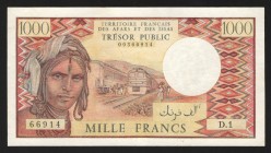 French Afars & Issas 1000 Francs 1975 Very Rare
P# 34; 00366914; XF