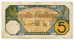 French West Africa 5 Francs 1932
P# 5Bf; № 264 Q4900; VF