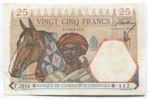 French West Africa 25 Francs 1942 Rare
P# 27; № F.2016 442; Date 9.1.1942; Rare