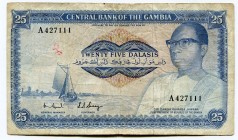 Gambia 25 Dalasis 1972 - 1983 (ND)
P# 7b; Signature 6; Not Common even in this condition